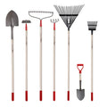7-Piece Shovels Rakes Hoe Set Garden Tools Gifts for Women Long Wood Handle Pointy Shovels for Digging Short Handle Shovel Meteal Rakes Cultivator Set