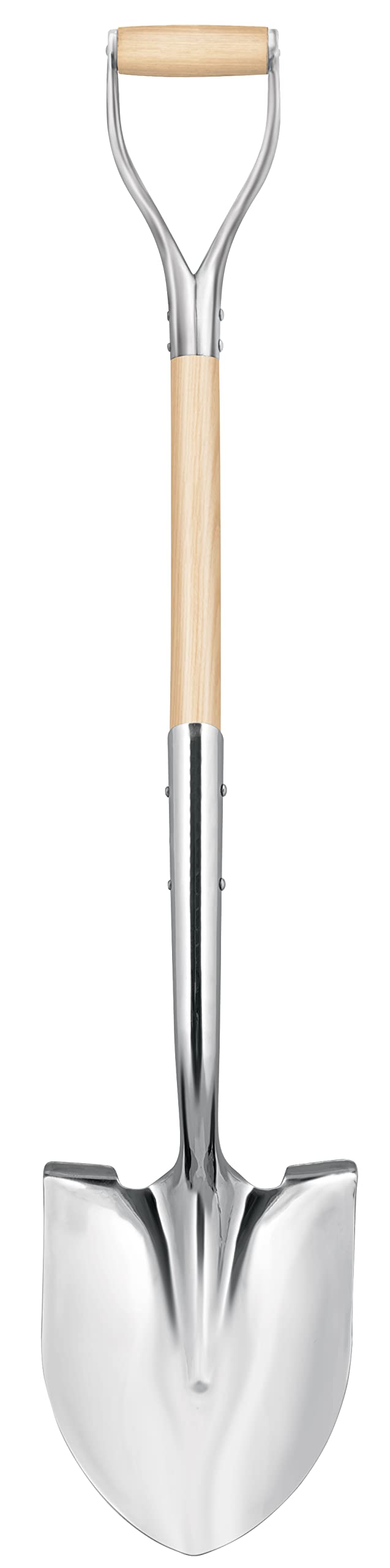 Polished Chrome Ceremonial Shovel with Steel/Wood D-Handle Perfect for Groundbreaking Ceremonies, 44.5-Inch, 6-Pack